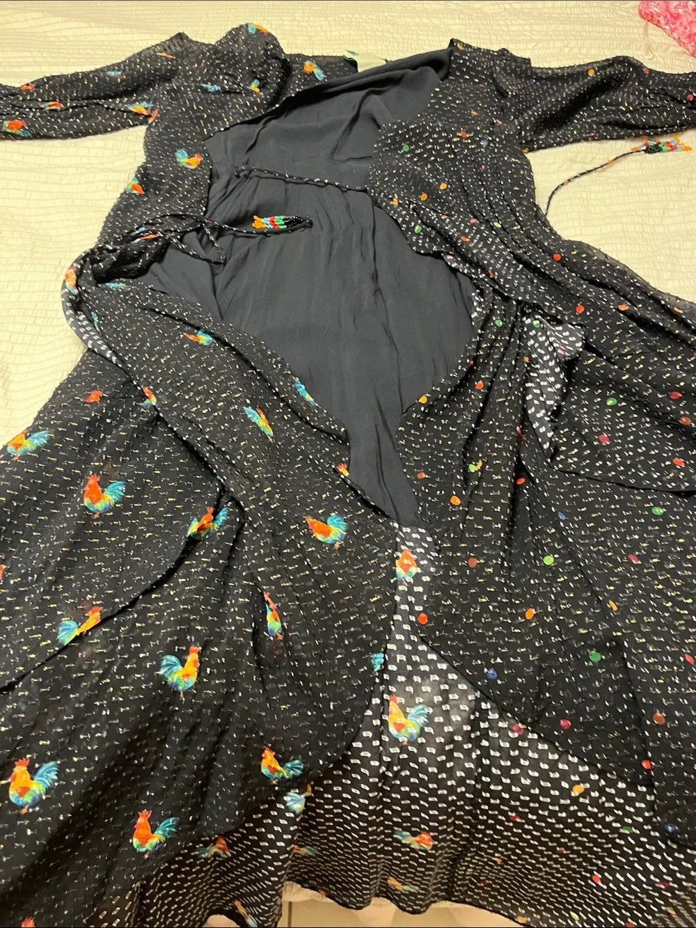 FARM Rio Black High-Low Floral Wrap Dress - Picture 9 of 10